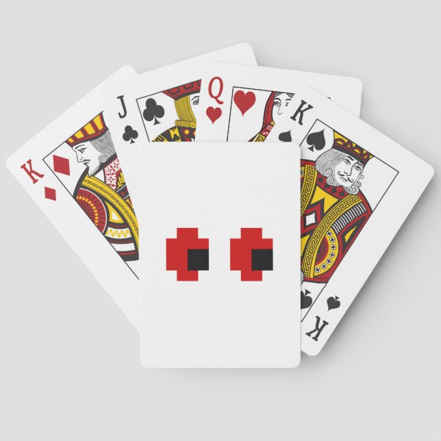 Jeu De Cartes 8 bits Éffrayants yeux rouges (dos)