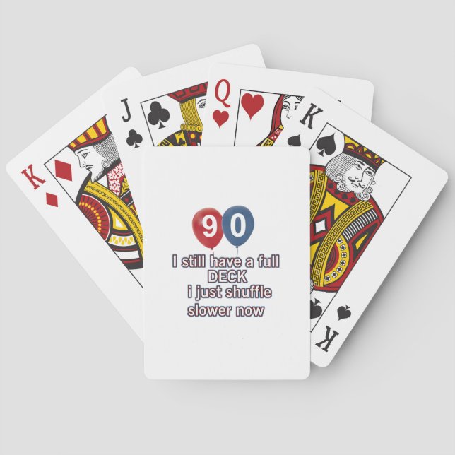 Jeu De Cartes 90 year funny birthday designs (dos)
