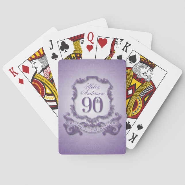 Jeu De Cartes 90e anniversaire Fête personnalisée (dos)
