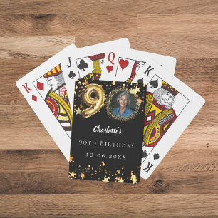 Jeu De Cartes 90e anniversaire noir étoiles d'or photo