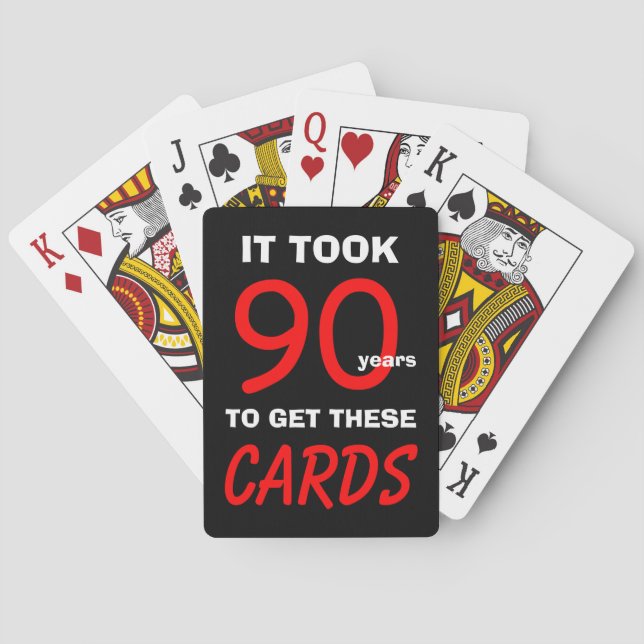 Jeu De Cartes 90th Birthday Funny Poker Playing Cards   (dos)