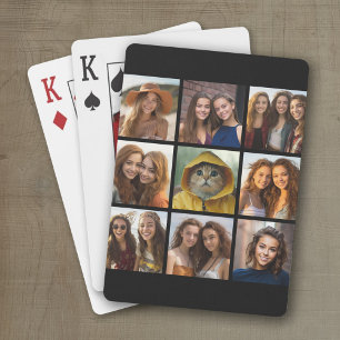 Jeu De Cartes 9 Photos - Grille minimale sur fond noir