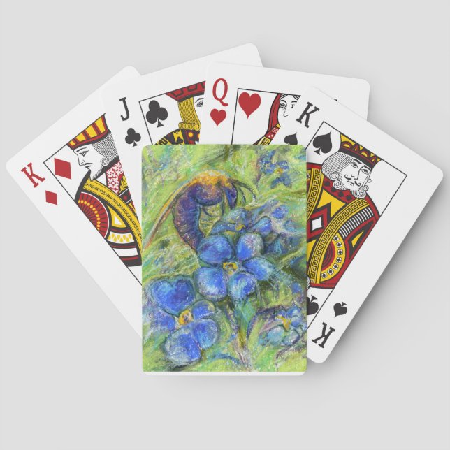 Jeu De Cartes A Bee & Forget-me-not Flowers (dos)