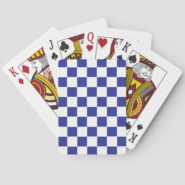 Jeu De Cartes à damiers bleu et blanc (dos)