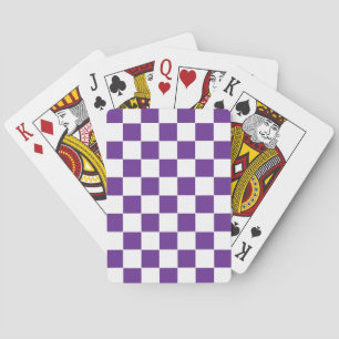 Jeu De Cartes à damiers Royal violet et blanc