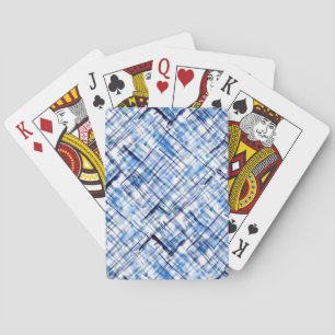Jeu De Cartes à damiers, tartan, plaid, classique, bleu, blanc