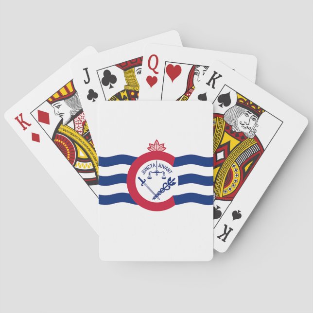 Jeu de cartes à jouer avec le drapeau de Cincinnat (dos)