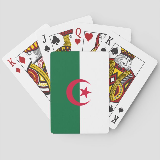 Jeu de cartes à jouer avec le drapeau de l'Algérie (dos)