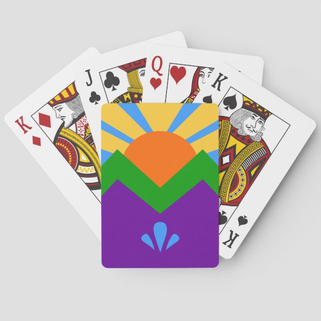 Jeu de cartes à jouer avec le drapeau de Manitou S (dos)