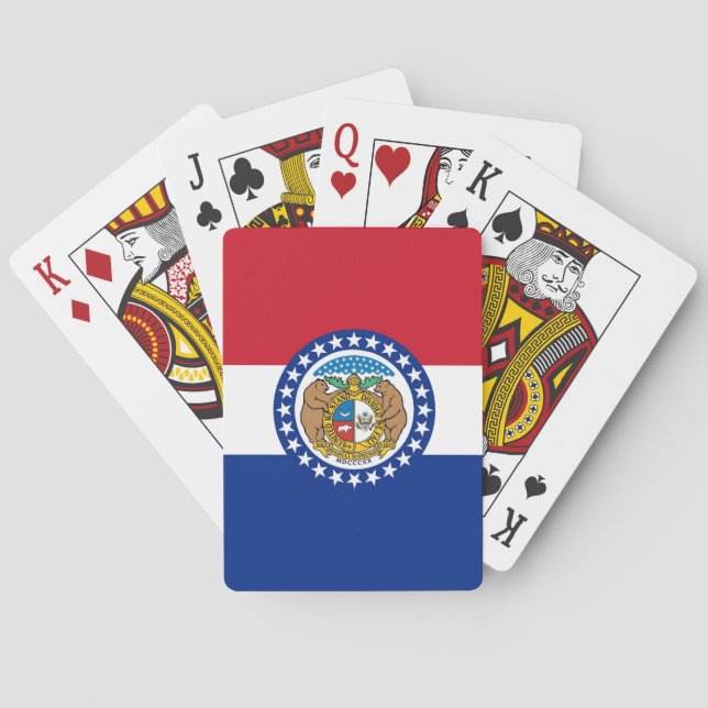 Jeu de cartes à jouer avec le drapeau du Missouri (dos)
