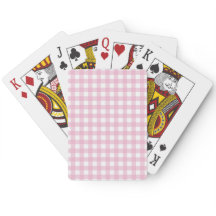 Jeu de cartes à jouer en vichy rose