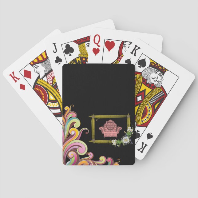 Jeu de cartes à jouer floral (dos)