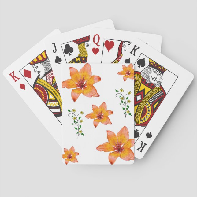 Jeu de cartes à jouer floral (dos)