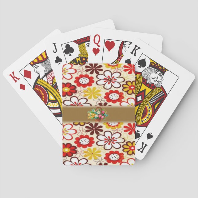 Jeu de cartes à jouer floral (dos)