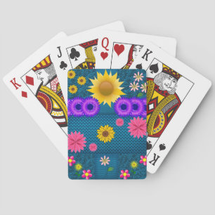 Jeu de cartes à jouer floral