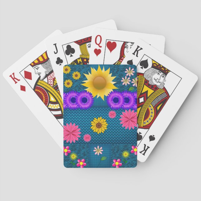 Jeu de cartes à jouer floral (dos)