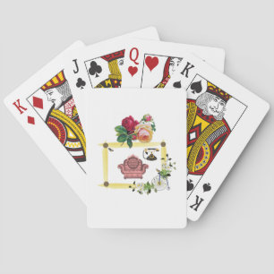 Jeu de cartes à jouer floral
