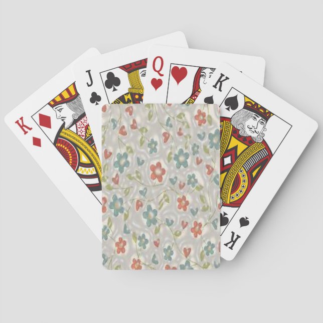 Jeu de cartes à jouer floral (dos)