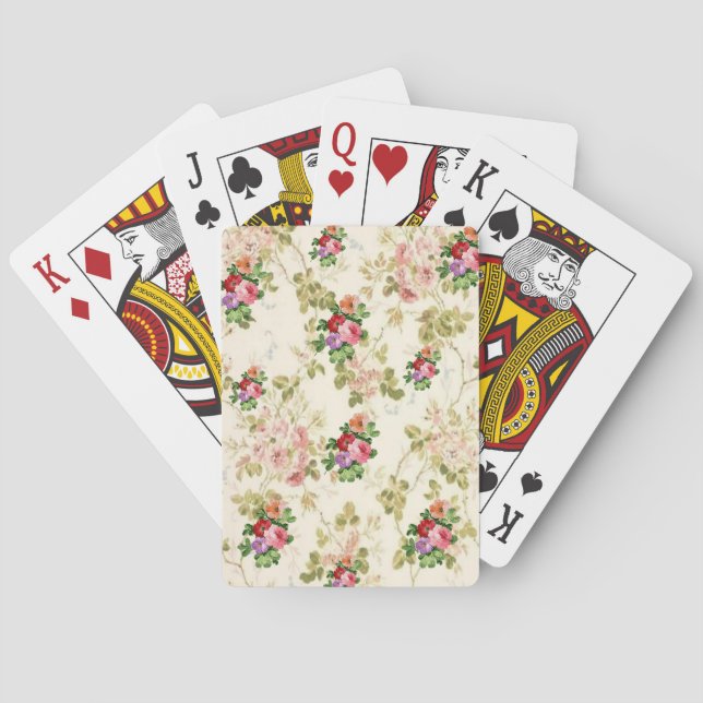 Jeu de cartes à jouer floral (dos)
