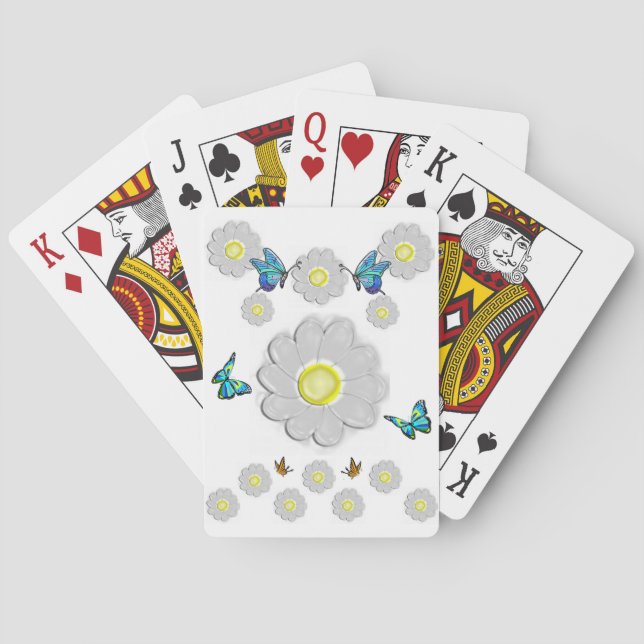 Jeu de cartes à jouer floral (dos)