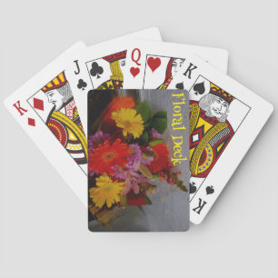 Jeu de cartes à jouer floral