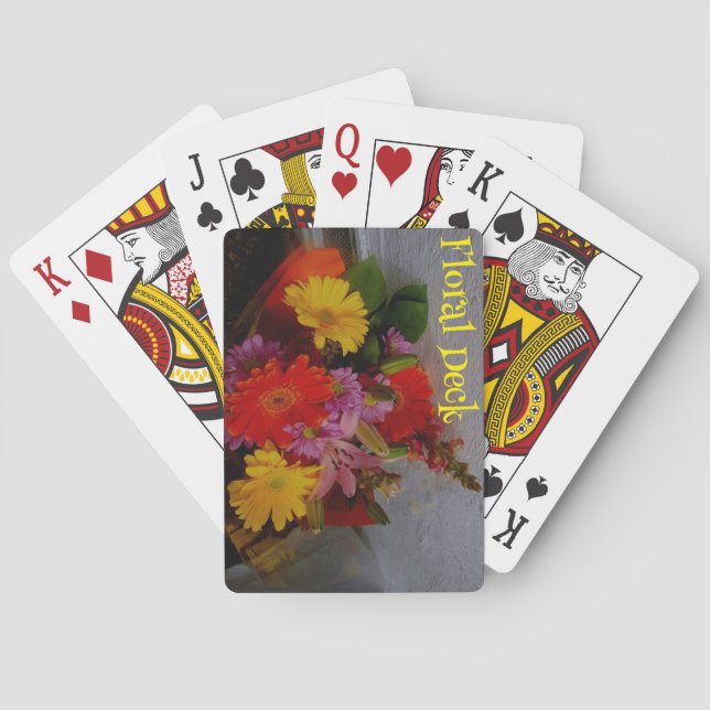Jeu de cartes à jouer floral (dos)