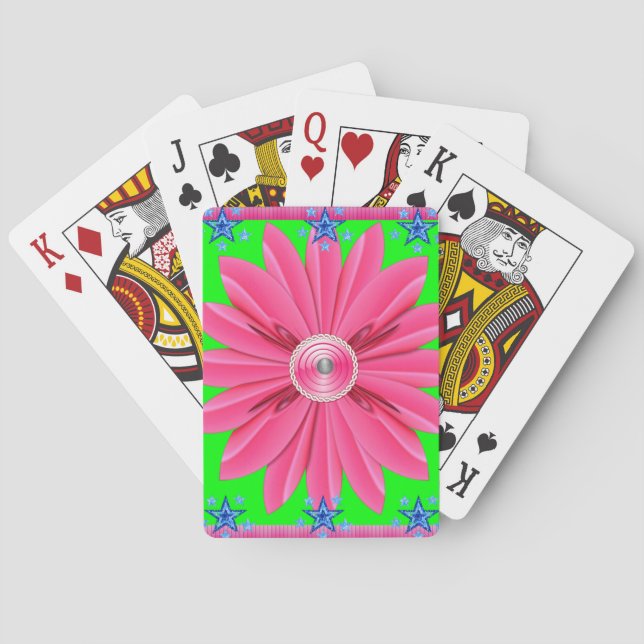 Jeu de cartes à jouer floral (dos)