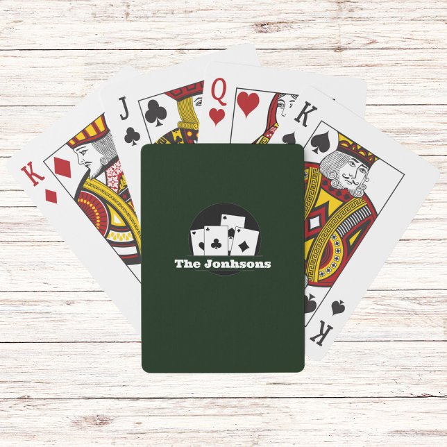 Jeu de Cartes à Jouer Vert Foncé avec Monogramme P (Créateur téléchargé)