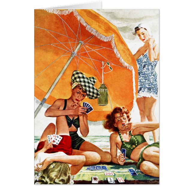 Jeu de cartes à la plage par Alex Ross (Devant)