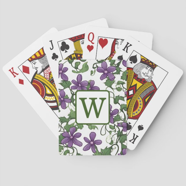 Jeu de cartes à motif floral Fleur Violette (dos)