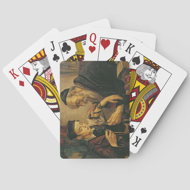 Jeu De Cartes A Rabbi tying the Phylacteries to the arm of a boy (dos)