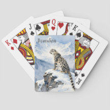 A Snow Leopard on Snowy Peak Personalized