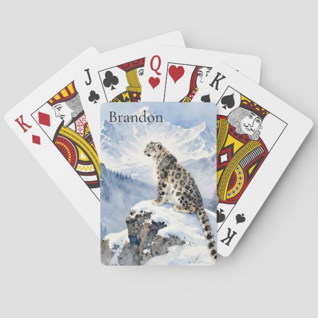 Jeu De Cartes A Snow Leopard on Snowy Peak Personalized (dos)