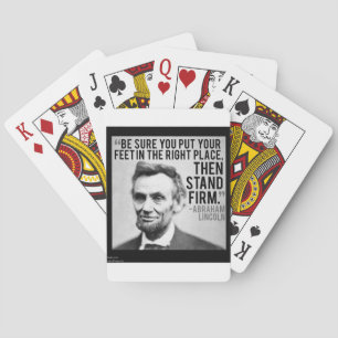 Jeu De Cartes Abe Lincoln et citation "Tenez ferme"