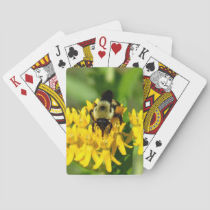 Jeu De Cartes Abeille se régalant de fleurs sauvages d'Asclépiad