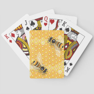 Jeu De Cartes Abeilles de miel sur un Motif de nid d'abeille