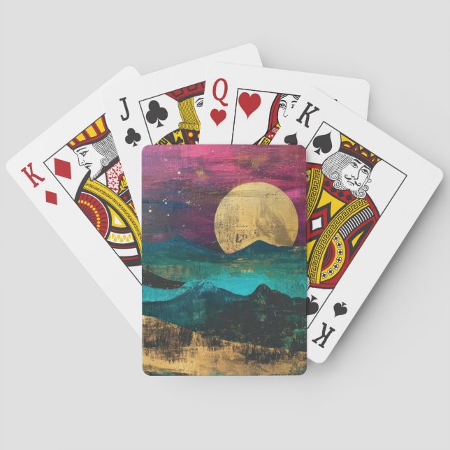 Jeu De Cartes Abstract Fantasy Moonscape Surreal Print (dos)