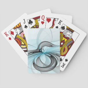 Jeu De Cartes Abstrait Anthracite Gris Bleu Moderne Fractage Art