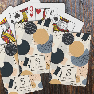 Jeu De Cartes Abstrait Boho Terres Géométriques Formes Monogramm