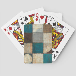 Jeu De Cartes Abstrait en bleu et Brown