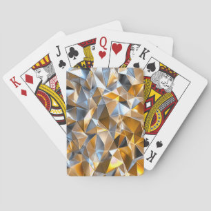 Jeu De Cartes Abstrait Métallique Moderne Or Argent Géométrique