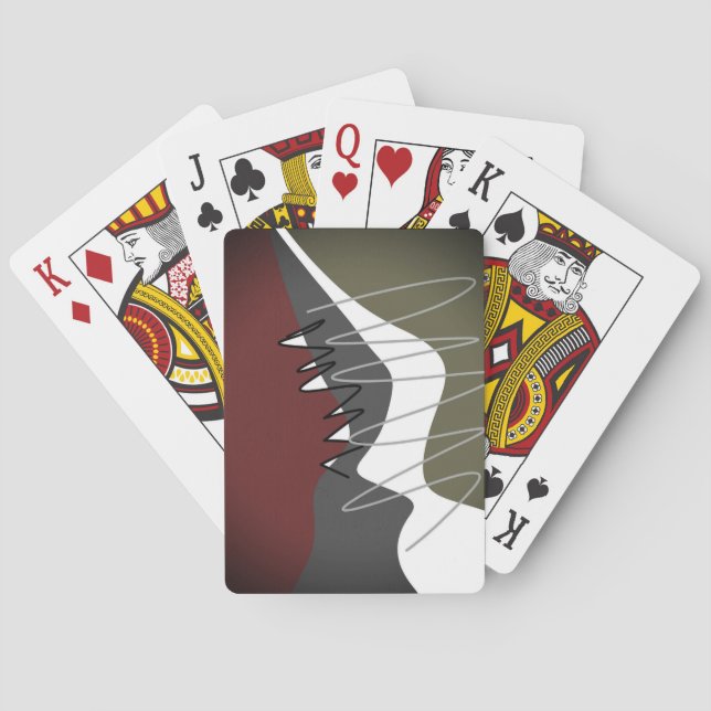 Jeu De Cartes Abstrait, Moderne, Créatif, Oreillère à lancer app (dos)