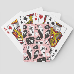Jeu De Cartes Abstrait moderne Motif oeil et lèvres
