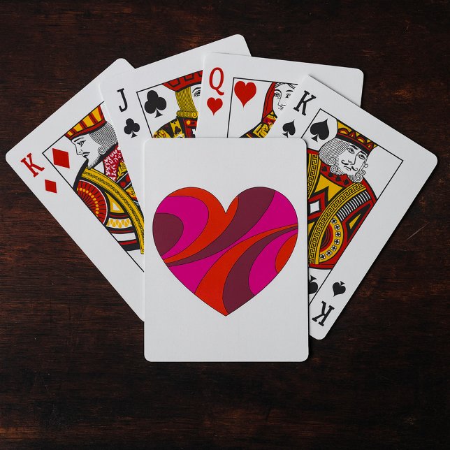 Jeu De Cartes Abstrait Motif de la rotation du coeur rouge et ro (Créateur téléchargé)