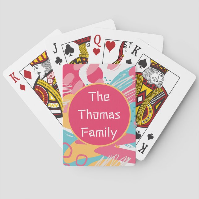 Jeu De Cartes Abstrait Personnalisé Coloré (dos)