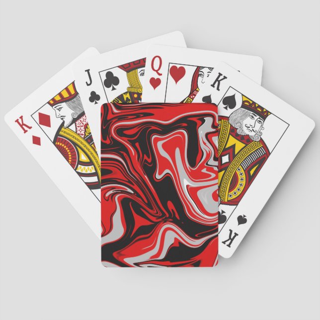 Jeu De Cartes Abstrait rouge et noir - Lecture de cartes (dos)
