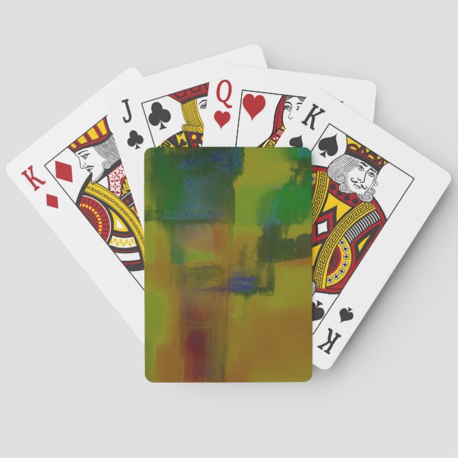 Jeu De Cartes Abstrait vert moderne (dos)