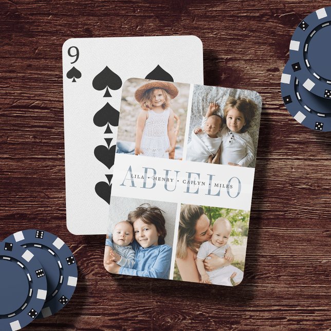 Jeu De Cartes Abuelo Photo Collage & Grandchildren Noms (Créateur téléchargé)