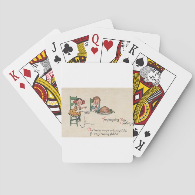 Jeu De Cartes action de grâce à l'ancienne mode (dos)