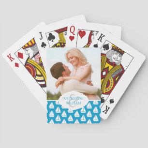 Jeu De Cartes Add Your Blue Sailboat Pattern